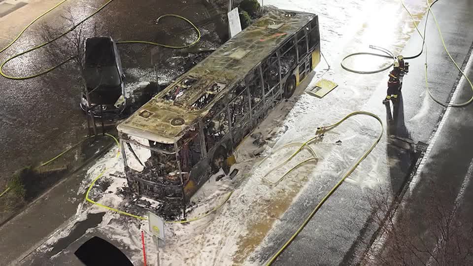 Seis muertos en incendio de autobús en Suiza
