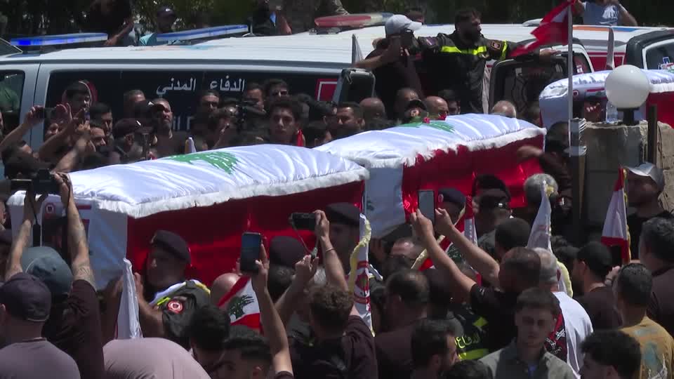 Luto en Líbano por rescatistas muertos en ataques
