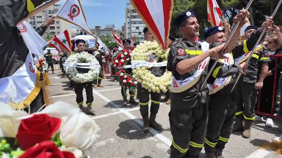 Líbano llora a trabajadores de rescate