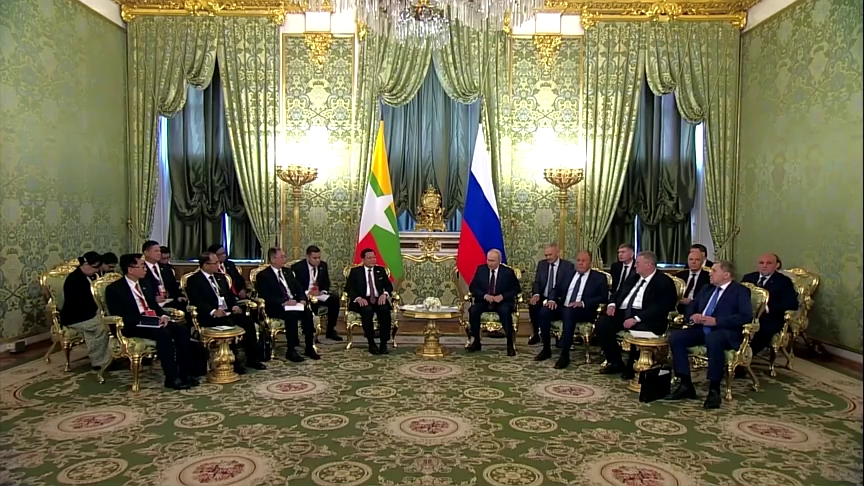 Putin recibe al líder de Myanmar para profundizar lazos bilaterales